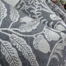 Woodland Print Cushion Cover, Designer John Lewis Fabric - Double Sided Throw Pillow Cover in Storm Grey - thumbnail 2