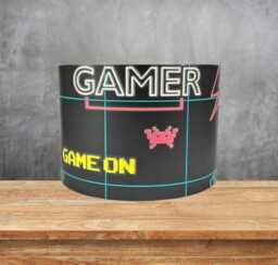 Gaming Lampshade For Ceiling & Table Lamps, Neon Gamer Drum Light Shade Kids & Teenagers - thumbnail 1