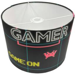 Gaming Lampshade For Ceiling & Table Lamps, Neon Gamer Drum Light Shade Kids & Teenagers - thumbnail 3