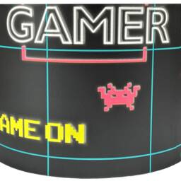 Gaming Lampshade For Ceiling & Table Lamps, Neon Gamer Drum Light Shade Kids & Teenagers - thumbnail 2