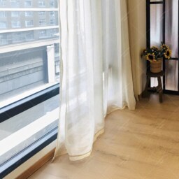 Linen Sheer Curtain, Farmhouse Light Filtering Drapes For Bedroom , Rod Pocket - thumbnail 2