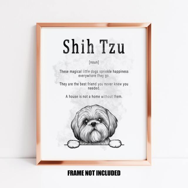 Shih Tzu Definition Art Print Or Greetings Card, Owners Gift, Lovers Birthday Home Decor - image 1