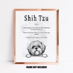 Shih Tzu Definition Art Print Or Greetings Card, Owners Gift, Lovers Birthday Home Decor - thumbnail 1
