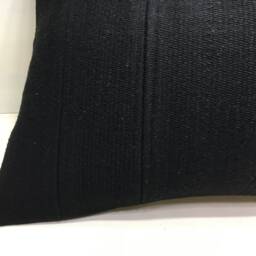 Vintage Kilim Pillow Cover, Black Turkish Pillow, Linen Back - 16x24 - thumbnail 3