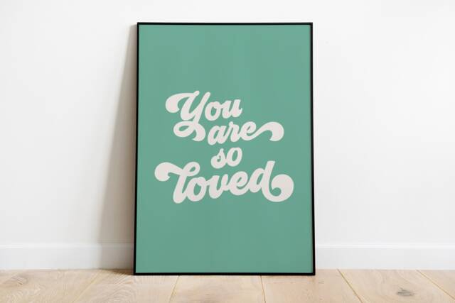 Nursery Prints, Kids Wall Art, Pink, Loved, Decor, Gallery Wall, A3 A4 A5 A6, Gift, Pastel Print, Play Room Prints - image 1