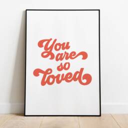 Nursery Prints, Kids Wall Art, Pink, Loved, Decor, Gallery Wall, A3 A4 A5 A6, Gift, Pastel Print, Play Room Prints - thumbnail 2