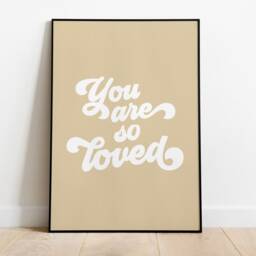 Nursery Prints, Kids Wall Art, Pink, Loved, Decor, Gallery Wall, A3 A4 A5 A6, Gift, Pastel Print, Play Room Prints - thumbnail 3