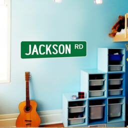 Custom Name Decal - Street Sign Wall Personalized Road Stickers For Kids Room Vwaq-Ns1 - thumbnail 1