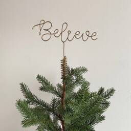 Gold Believe Wire Christmas Tree Topper - thumbnail 2