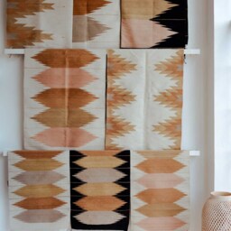 Handwoven Mexican Rug Oaxacan Woven Rugs - Flor De Desierto - Natural Base With Clay Tones - thumbnail 4