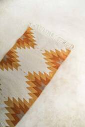 Handwoven Mexican Rug Oaxacan Woven Rugs - Flor De Desierto - Natural Base With Clay Tones - thumbnail 1