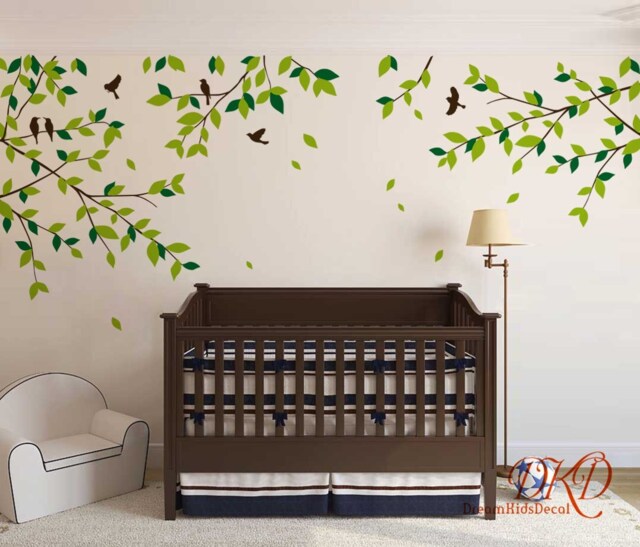 Tree Branch Decal Wall Art With Birds - image 1