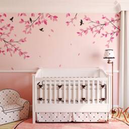 Tree Branch Decal Wall Art With Birds - thumbnail 3
