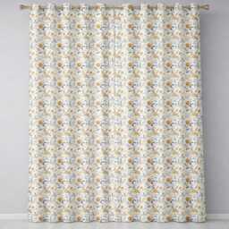 Delicate Golden Wildflower Botanical Seamless Pattern Readymade Eyelet Ring Top Thermal 100% Blackout Curtains - thumbnail 2