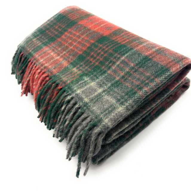 Wilson Ancient Tartan Wool Blanket, Scottish Made, Fringed Edges - image 1