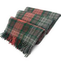 Wilson Ancient Tartan Wool Blanket, Scottish Made, Fringed Edges - thumbnail 2