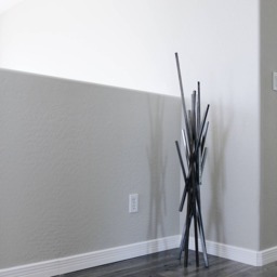 Modern Metal Sculpture Abstract Art Floor Standing Decor Contemporary Mid Century - thumbnail 2
