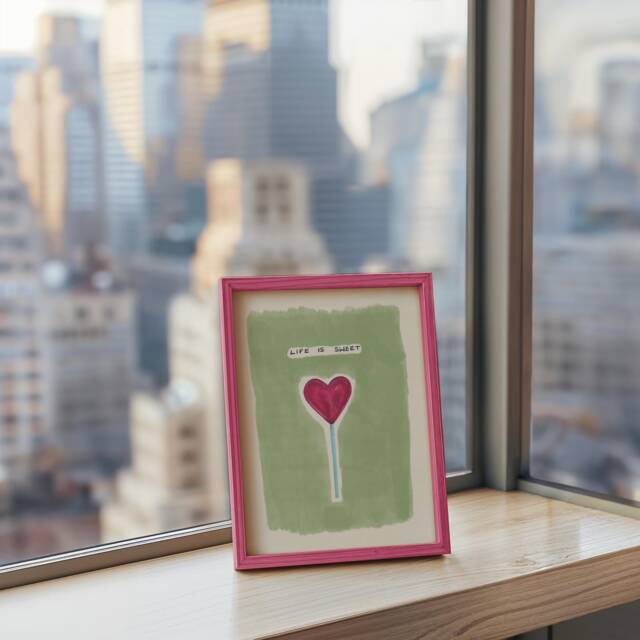 Life Is Sweet Unframed Print - Lollipop Art Feel-Good Positive Prints Kitchen Decor Posters Living Room - image 1