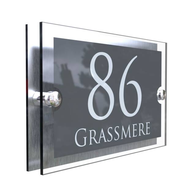 Acrylic & Aluminium House Signs Door Number - Para5-28Wa-S-C - image 1