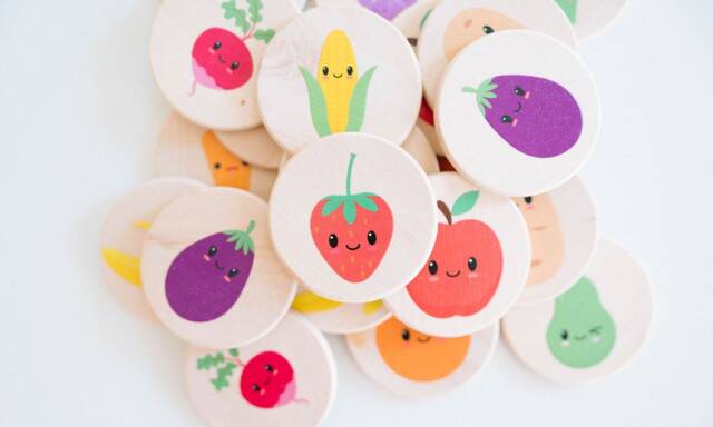 Farmers Market Matching Game Wooden Montessori Toy For Toddlers - image 1