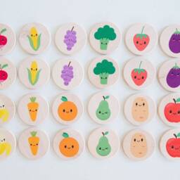 Farmers Market Matching Game Wooden Montessori Toy For Toddlers - thumbnail 2