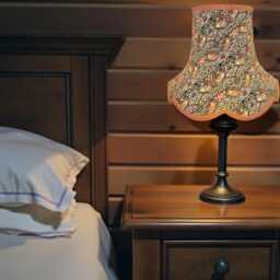 Handmade William Morris Ebony Strawberry Thief Fabric Lamp Shades Burnt Orange Braid, British Bespoke Made - thumbnail 3
