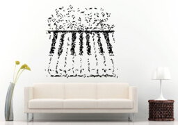 Forte Piano Keyboards Made From Music Melody Notes Wall Decal Vinyl Sticker Mural Room Decor L1246 - thumbnail 1