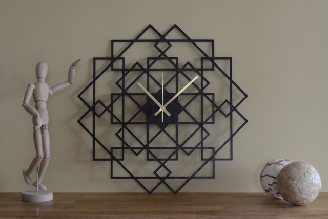 Wall Clock - Wood Square, Big Clock, Square Wooden Simple Modern Silent Large Dark Oak Clocks - image 1