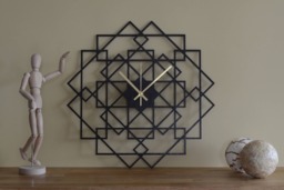 Wall Clock - Wood Square, Big Clock, Square Wooden Simple Modern Silent Large Dark Oak Clocks - thumbnail 1