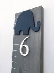 Growth Chart Ruler 3D - Playroom Decor Wall Personalized Wood Nursery Signs Kids Art Toddler Bedroom - thumbnail 1