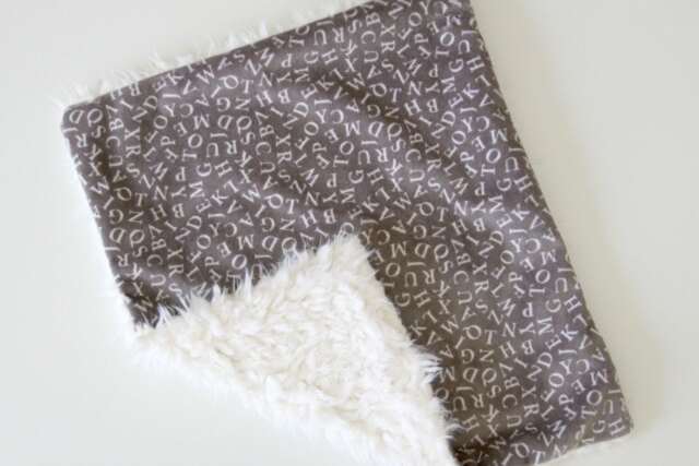 Dream Lovie. Security Blanket. Personalized Lovey. Faux Fur Gray Alphabet. Mini Baby Minky Shower Gift - image 1