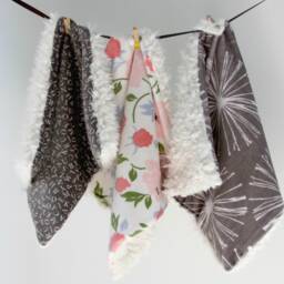 Dream Lovie. Security Blanket. Personalized Lovey. Faux Fur Gray Alphabet. Mini Baby Minky Shower Gift - thumbnail 4