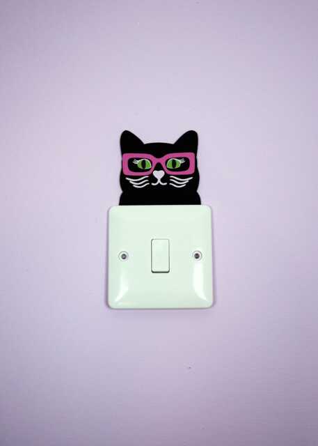 Funky Feline Light Switch Topper - Black - image 1