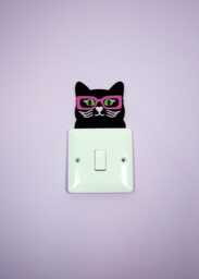 Funky Feline Light Switch Topper - Black - thumbnail 1