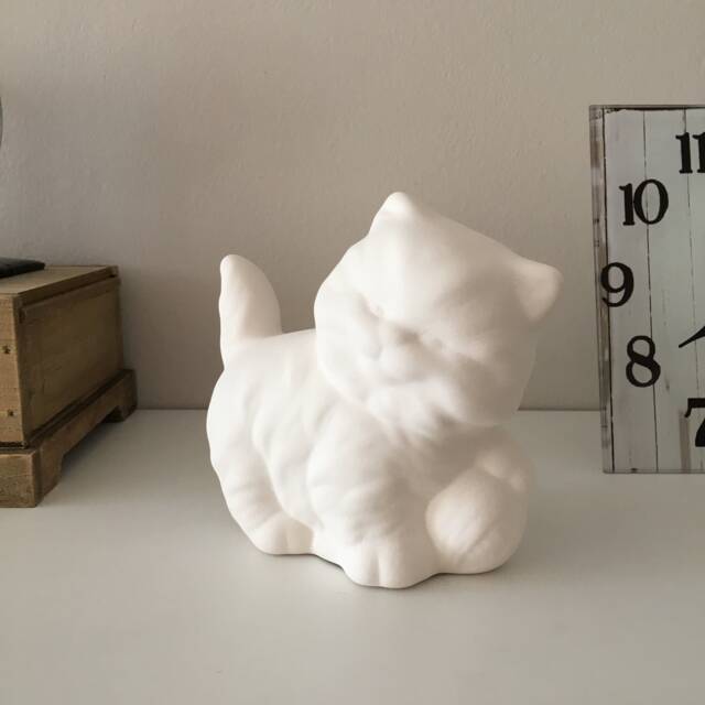 Ceramic Kitty, Ready To Paint, Cat Bisque, With Ball, Crafts Unpainted Figurines, U-Paint, Kitty Miniature, Kids Gifts - image 1