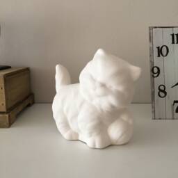 Ceramic Kitty, Ready To Paint, Cat Bisque, With Ball, Crafts Unpainted Figurines, U-Paint, Kitty Miniature, Kids Gifts - thumbnail 1