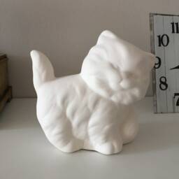 Ceramic Kitty, Ready To Paint, Cat Bisque, With Ball, Crafts Unpainted Figurines, U-Paint, Kitty Miniature, Kids Gifts - thumbnail 4