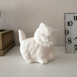 Ceramic Kitty, Ready To Paint, Cat Bisque, With Ball, Crafts Unpainted Figurines, U-Paint, Kitty Miniature, Kids Gifts - thumbnail 2