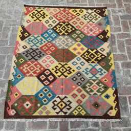4x6 Afghan Wool Kilim Rug - Hand-Knotted Tribal Flatweave Carpet Bohemian Geometric Decor For Living Room, Bedroom Or Studio- Gift - thumbnail 2