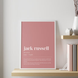 Jack Russell Definition Print - Customisable Dog Illustration Wall Art Minimalist Home Office Decor - thumbnail 1