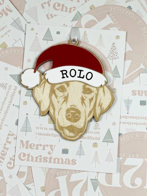 Personalised Pet Christmas Bauble/Ornament With Name - Dog Labrador 026 - image 1