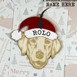 Personalised Pet Christmas Bauble/Ornament With Name - Dog Labrador 026 - thumbnail 2