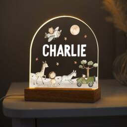 Personalised Led Animal Lamp, Kids Night Light Gift, Safari Jungle Animals Light, Birthday Gifts For Kids, Bedroom Nursery Table - thumbnail 2