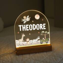 Personalised Led Animal Lamp, Kids Night Light Gift, Safari Jungle Animals Light, Birthday Gifts For Kids, Bedroom Nursery Table - thumbnail 3