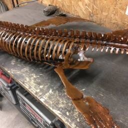 Plesiosaurus Skeleton 2M Steel Sculpture - thumbnail 4