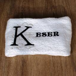 Personalised Embroidered Monogram Hand Towel, Plush Soft Towels New Home Personalized Gift Bathroom Decor Custom Towel - thumbnail 2