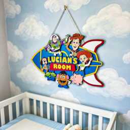 Personalized Toy Story Rocket Name Sign, Custom Kids Room Wall Decor, Woody Buzz Lightyear Nursery Art, Birthday Gift For Boys - thumbnail 3