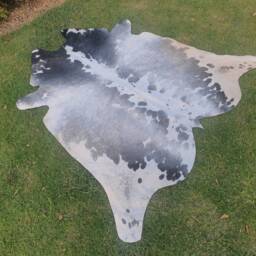 Real Gray & White Cowhide Rug -Gray Salt Pepper Rug-Natural Cowskin Rugs-Leather Carpet-Cow Hide Rug-Ottoman Rugs-Hair On - thumbnail 3