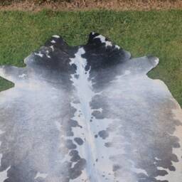 Real Gray & White Cowhide Rug -Gray Salt Pepper Rug-Natural Cowskin Rugs-Leather Carpet-Cow Hide Rug-Ottoman Rugs-Hair On - thumbnail 2