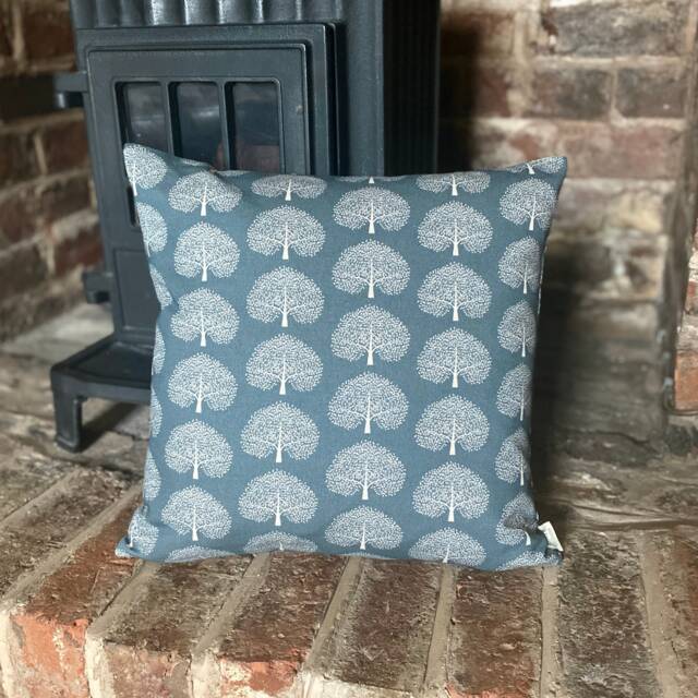 1174. Oak Tree On Steal Grey 100% Cotton Linen Look Cushion Cover Various Sizes - image 1